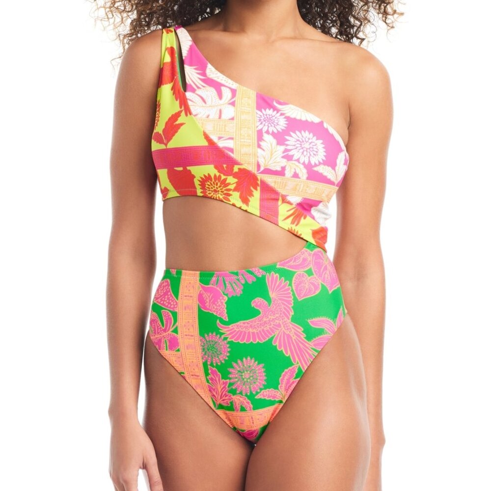 Bar III One-Shoulder Cut-Out One-Piece Swimsuit